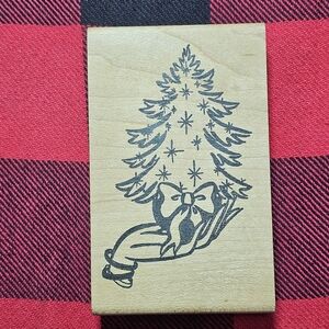 Ducks In A Row Joan Farber Wood Mounted Rubber Stamp MCM Christmas Retro 50s